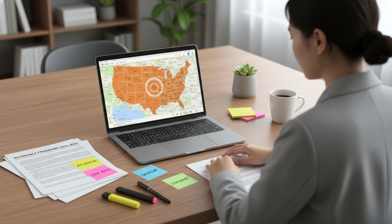 Map-based planning of residency programs in Atlanta, Georgia, and surrounding states Map-based planning of residency programs in Atlanta, Georgia, and surrounding states - IMG residency guide for Geographic Fle