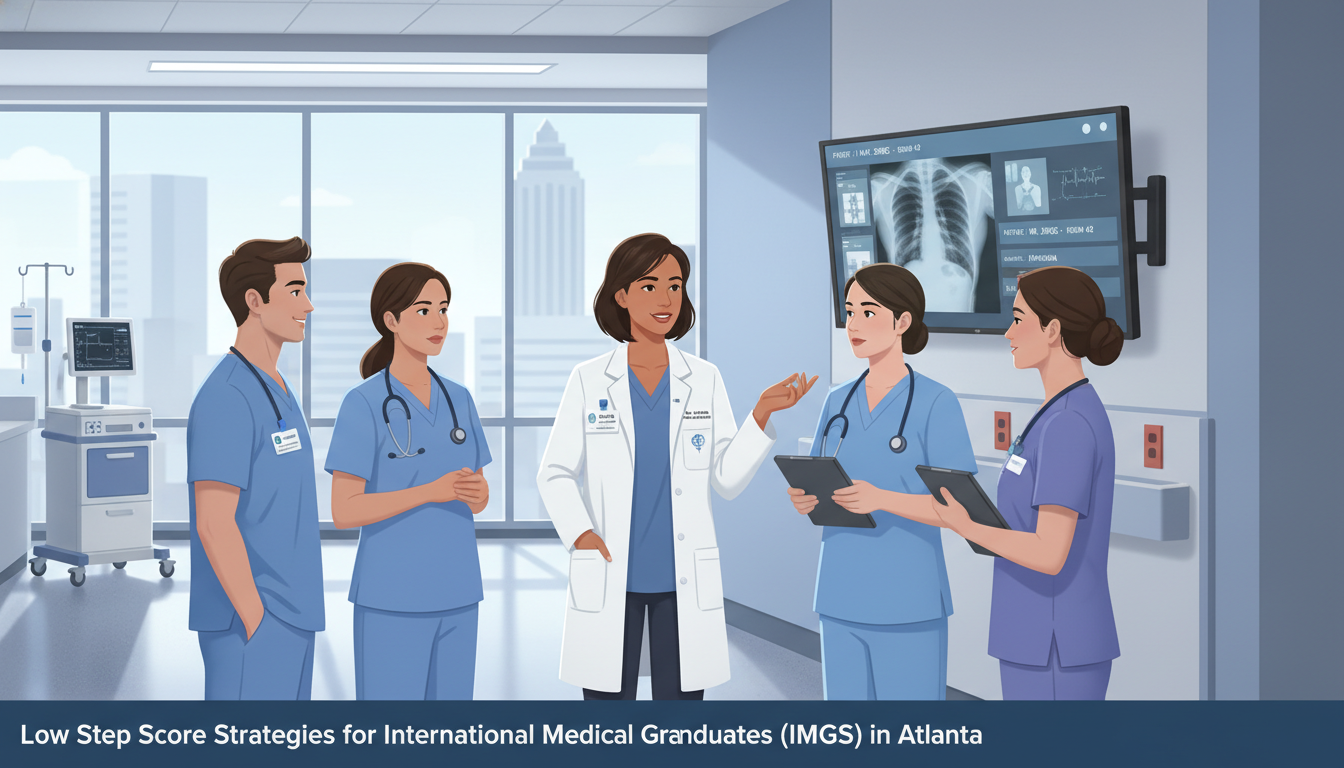 IMG participating in inpatient rounds in an Atlanta hospital - IMG residency guide for Low Step Score Strategies for Internat