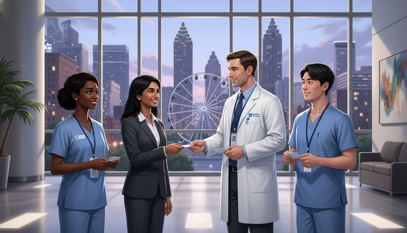 IMG networking with residents and faculty at an Atlanta hospital - IMG residency guide for Low Step Score Strategies for Inte