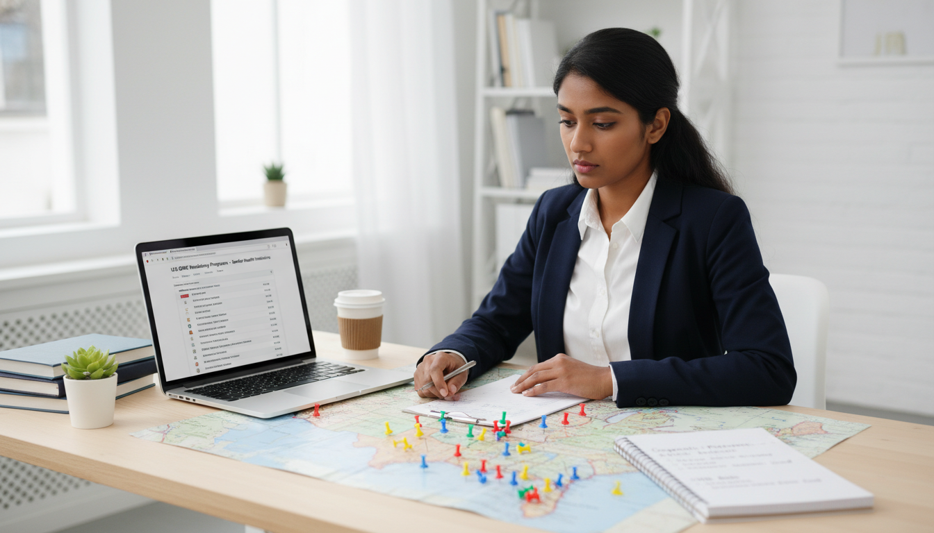 IMG reviewing geographic residency preferences with US map IMG reviewing geographic residency preferences with US map - IMG residency guide for Geographic Flexibility for International