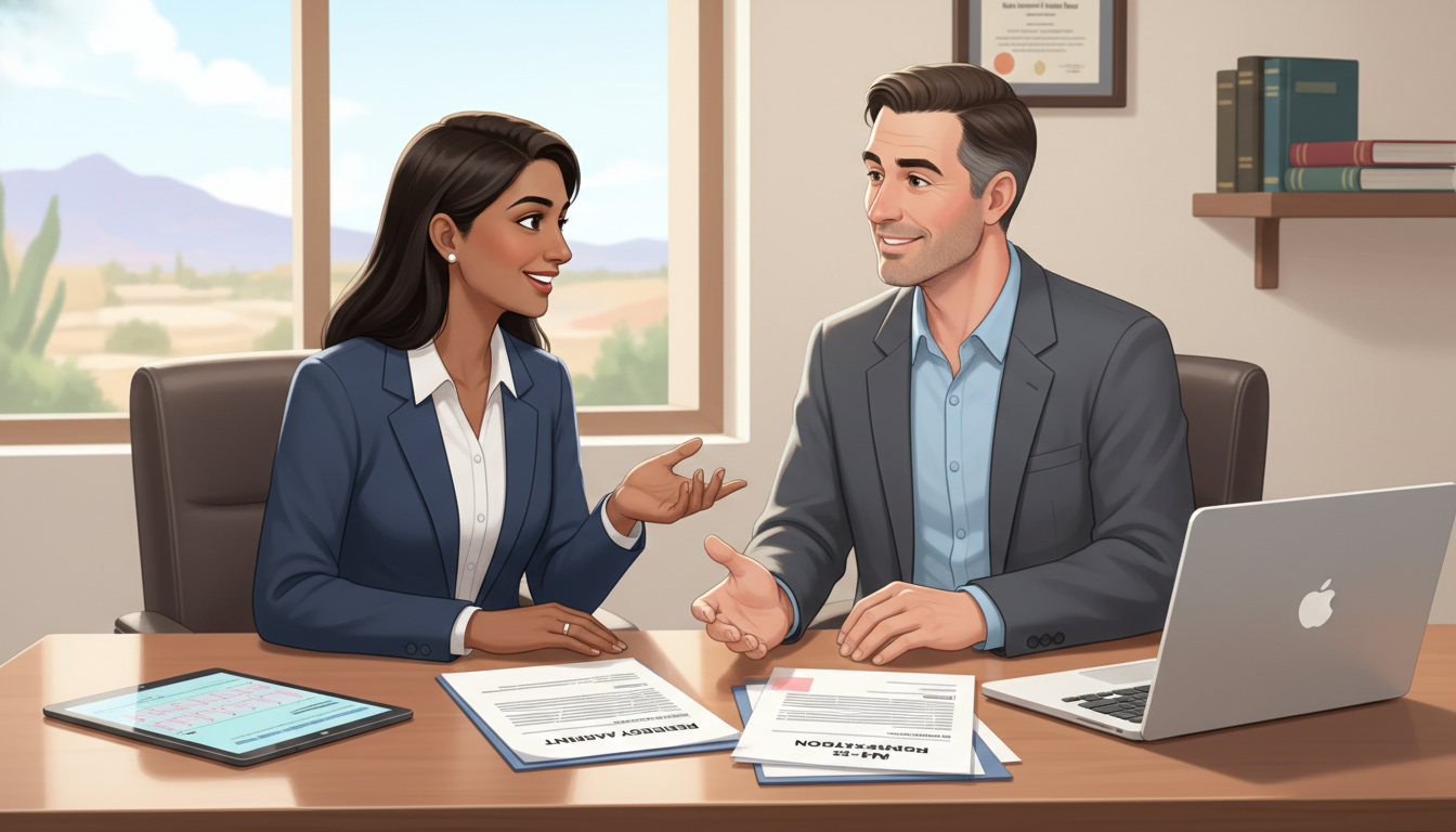 IMG physician discussing H-1B residency sponsorship options with program director IMG physician discussing H-1B residency sponsorship options with program director - IMG residency guide for H-1B Sponsorship