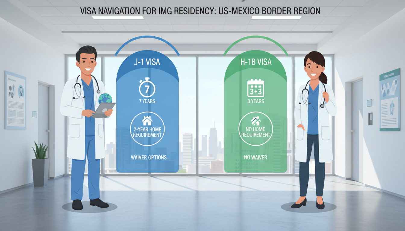 Comparison of J-1 vs H-1B residency visa options for international medical graduates Comparison of J-1 vs H-1B residency visa options for international medical graduates - IMG residency guide for Visa Navigatio