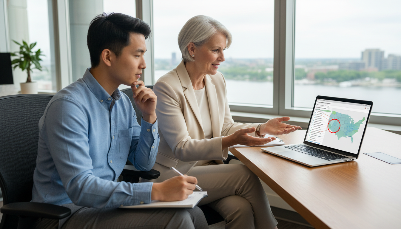 IMG speaking with residency advisor about Boston and national options IMG speaking with residency advisor about Boston and national options - IMG residency guide for Geographic Flexibility for In