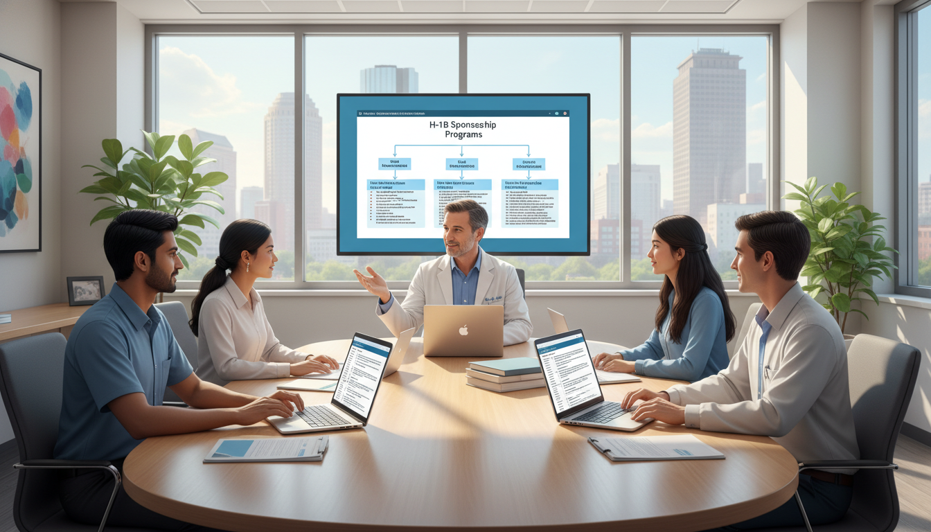 International medical graduates discussing residency options with advisor International medical graduates discussing residency options with advisor - IMG residency guide for H-1B Sponsorship Programs