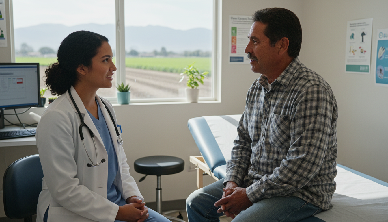 Medical resident working with Spanish-speaking patient in Central Valley clinic - IMG residency guide for Low Step Score Stra