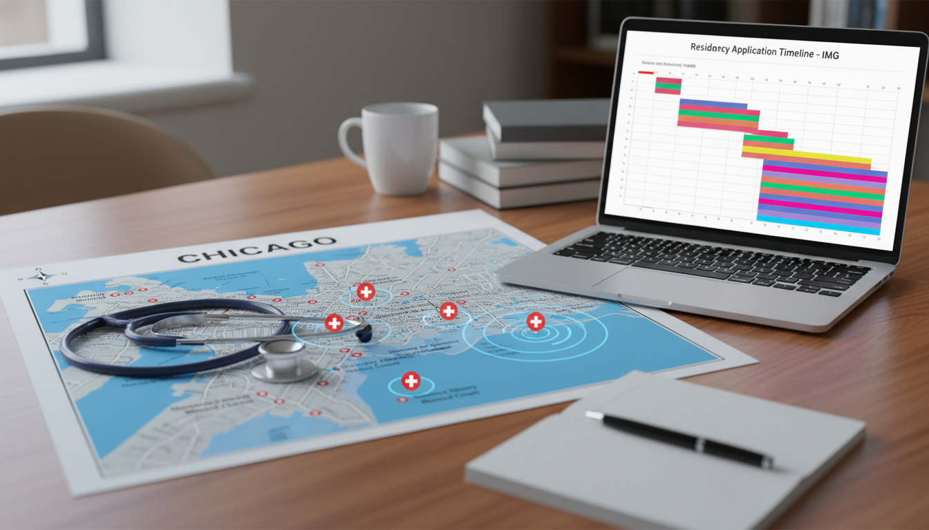 Map of Chicago medical institutions for IMG residency programs Map of Chicago medical institutions for IMG residency programs - IMG residency guide for Visa Navigation for Residency for In