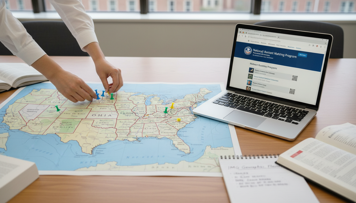 Residency applicant mapping geographic preferences around Cleveland Residency applicant mapping geographic preferences around Cleveland - IMG residency guide for Geographic Flexibility for Inte