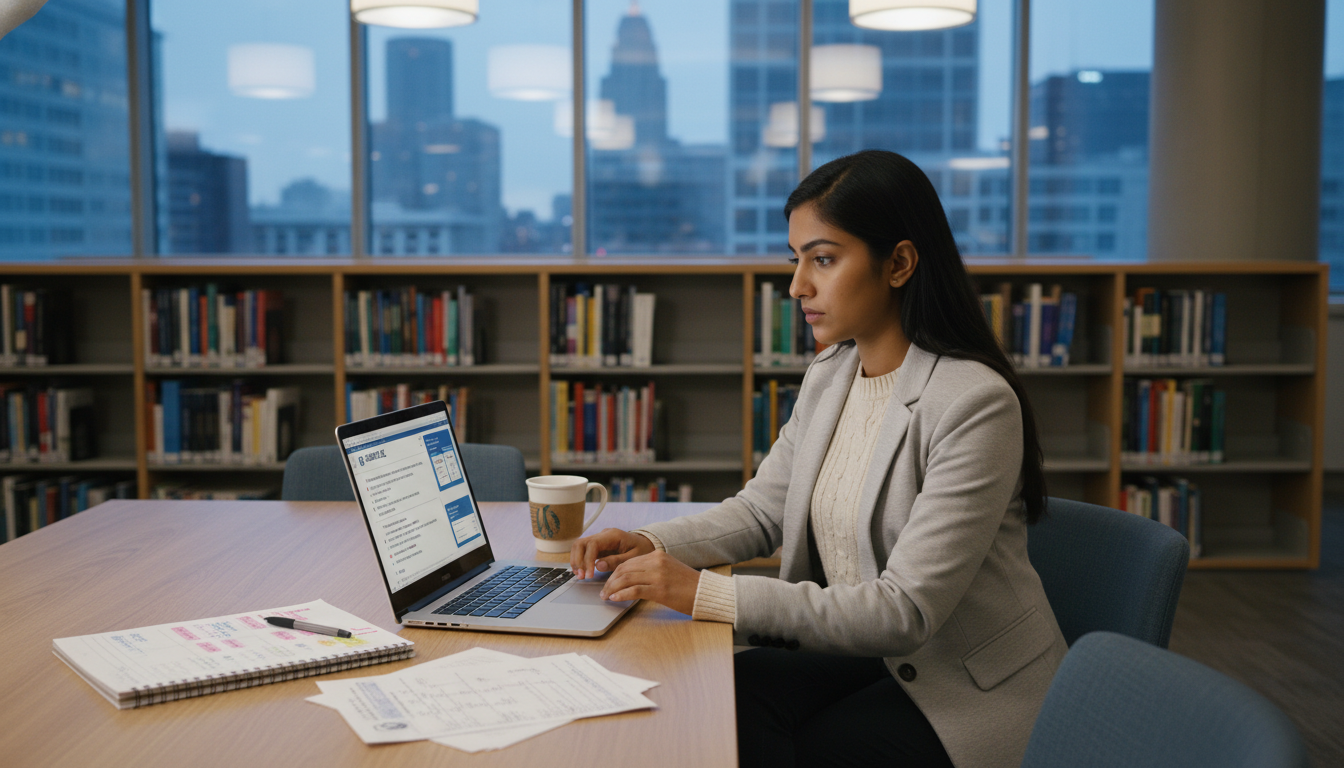 International medical graduate studying for Step 2 CK in a medical library - IMG residency guide for Low Step Score Strategie