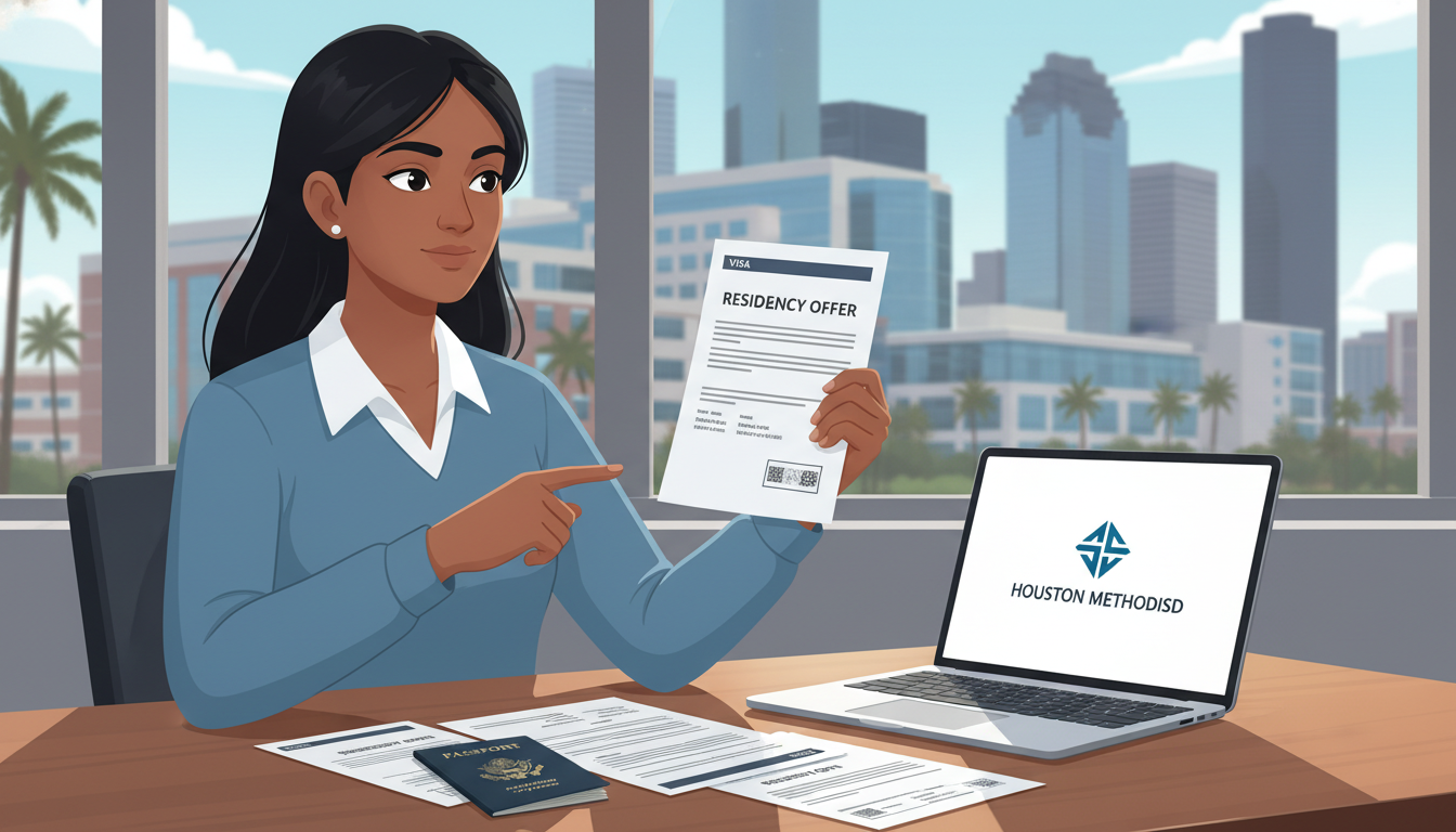 IMG finalizing residency visa paperwork for Houston program - IMG residency guide for Visa Navigation for Residency for Inter