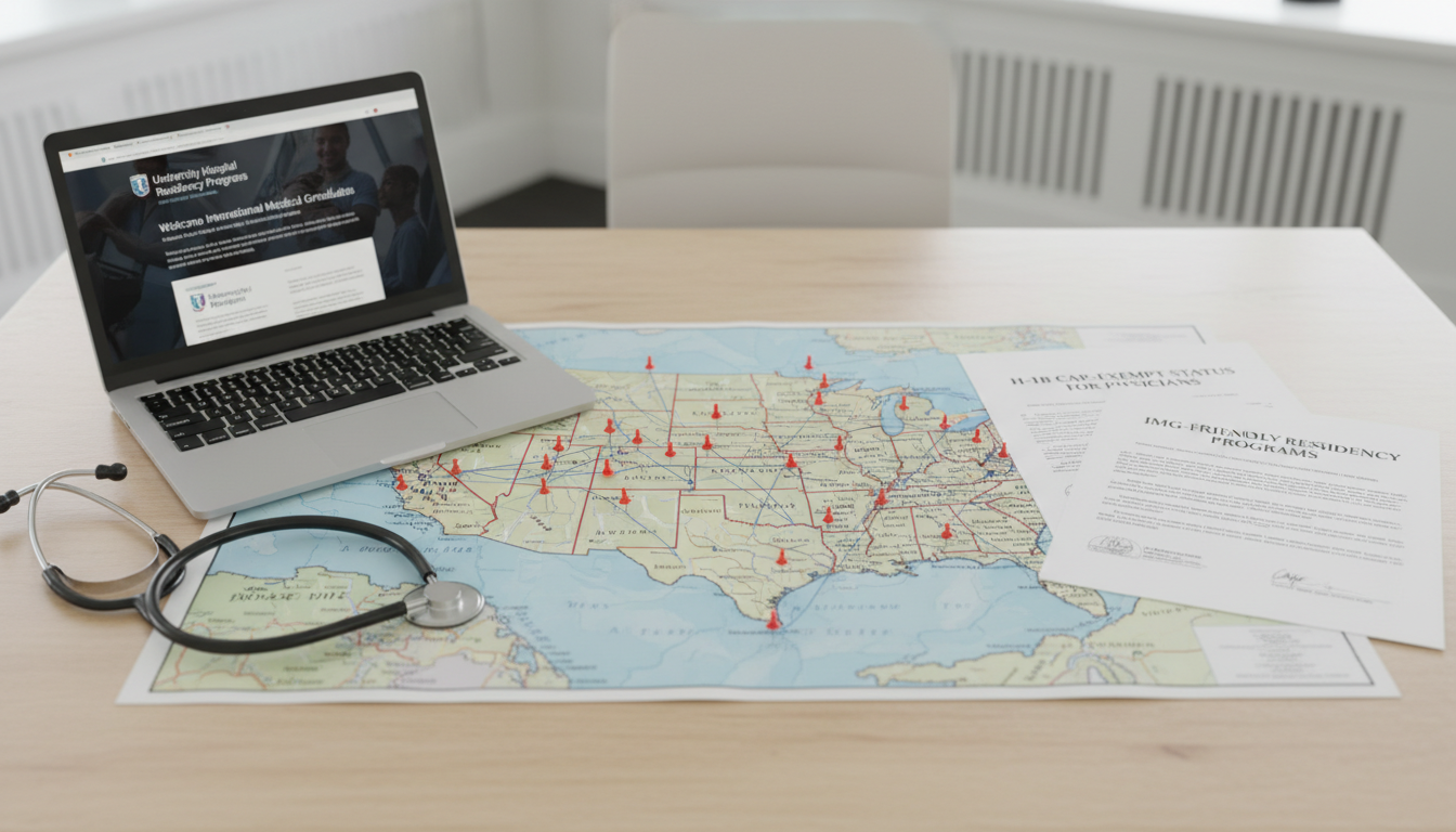 Map and documents showing H-1B cap exempt teaching hospitals Map and documents showing H-1B cap exempt teaching hospitals - IMG residency guide for H-1B Sponsorship Programs for Internat