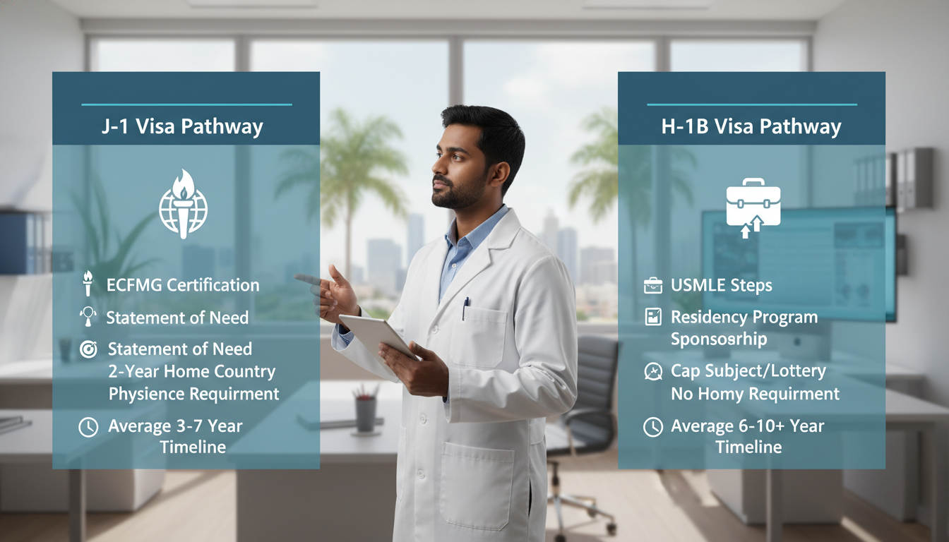 Comparison of J-1 and H-1B visa options for international medical graduates Comparison of J-1 and H-1B visa options for international medical graduates - IMG residency guide for Visa Navigation for Res