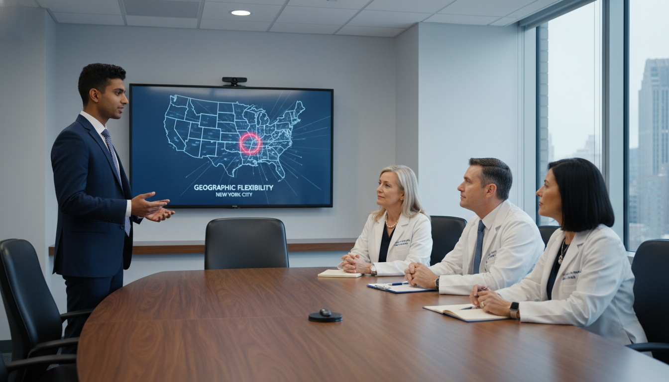 IMG at a residency interview discussing geographic preferences IMG at a residency interview discussing geographic preferences - IMG residency guide for Geographic Flexibility for Internati