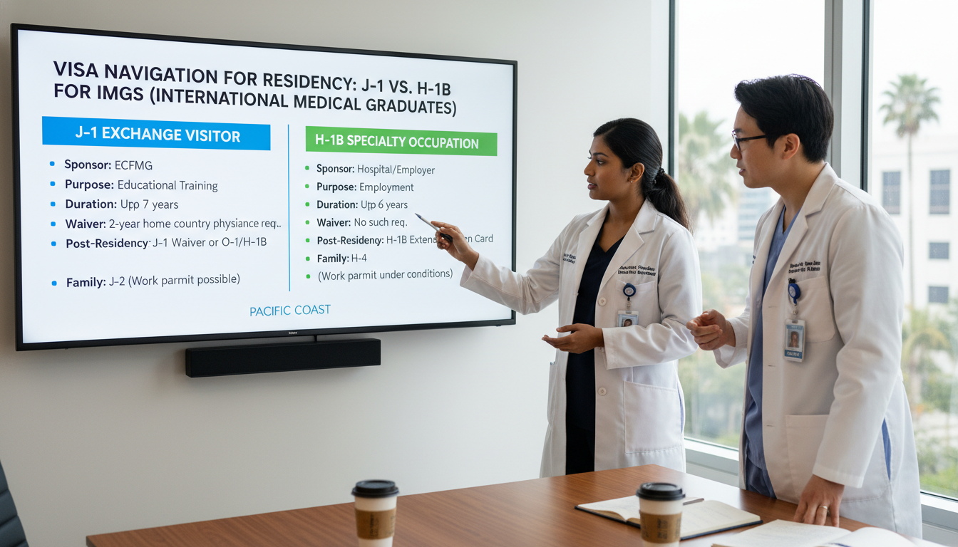 Comparison of J-1 and H-1B visa options for IMG residency Comparison of J-1 and H-1B visa options for IMG residency - IMG residency guide for Visa Navigation for Residency for Interna