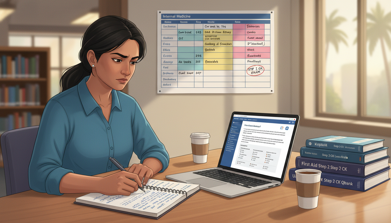 IMG studying for Step 2 CK exam with focused remediation plan - IMG residency guide for Low Step Score Strategies for Interna