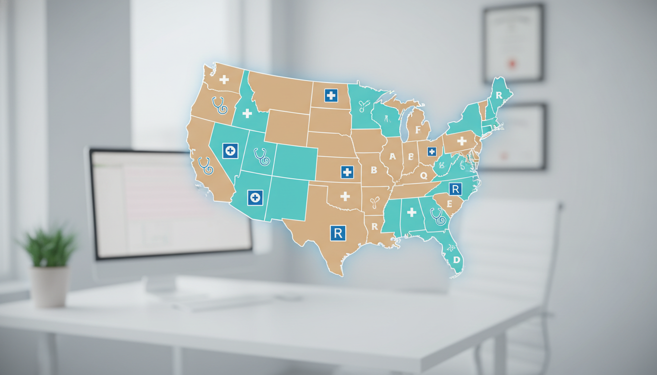 Map of US Sun Belt states highlighting IMG-friendly residency programs - IMG residency guide for Low Step Score Strategies fo