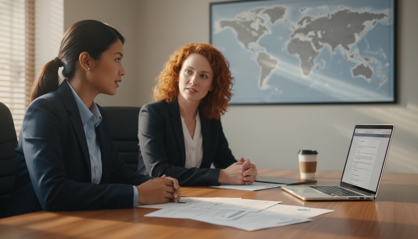 Residency interview in a Sun Belt hospital discussing visa options Residency interview in a Sun Belt hospital discussing visa options - IMG residency guide for Visa Navigation for Residency fo