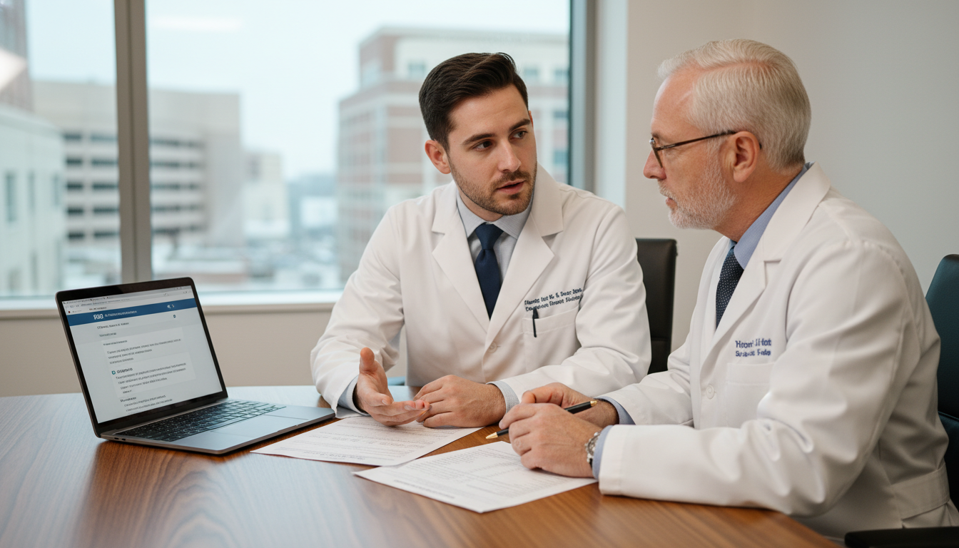 MD graduate discussing low Step scores with faculty advisor in Cleveland - MD graduate residency for Low Step Score Strategie