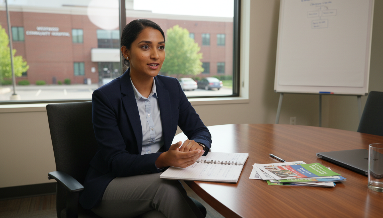 MD graduate preparing for residency interview in a community hospital environment - MD graduate residency for Low Step Score