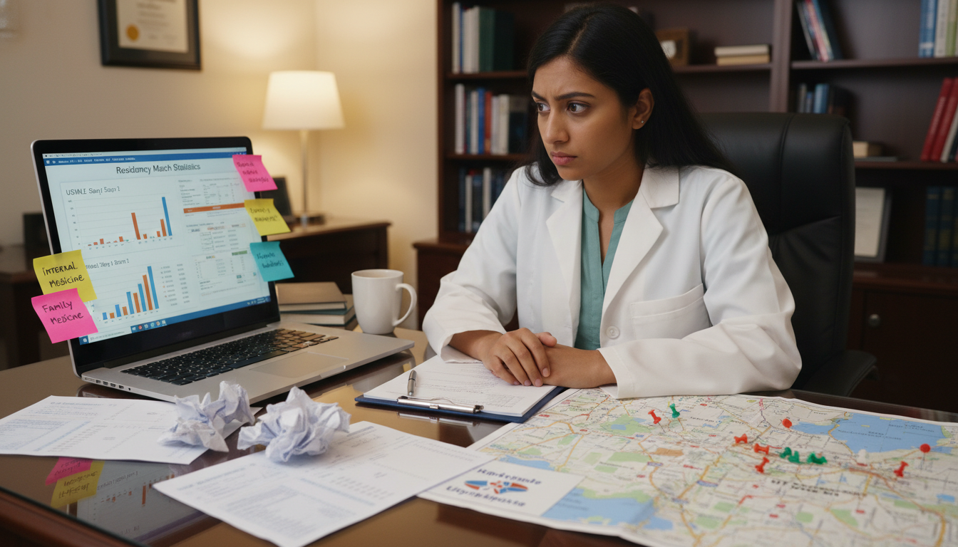 Medical graduate reviewing residency data and Step scores for DFW programs - MD graduate residency for Low Step Score Strateg