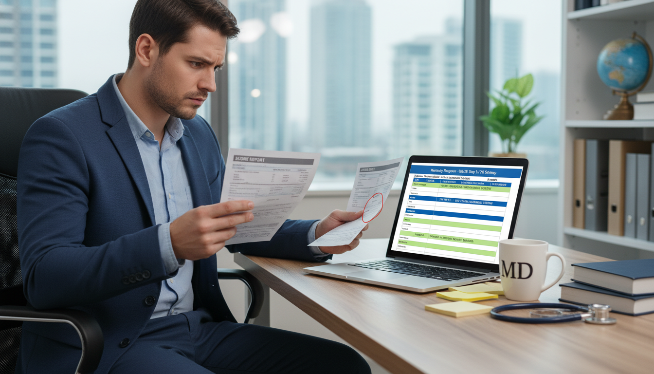 Residency applicant reviewing Step scores and program lists - MD graduate residency for Low Step Score Strategies for MD Grad