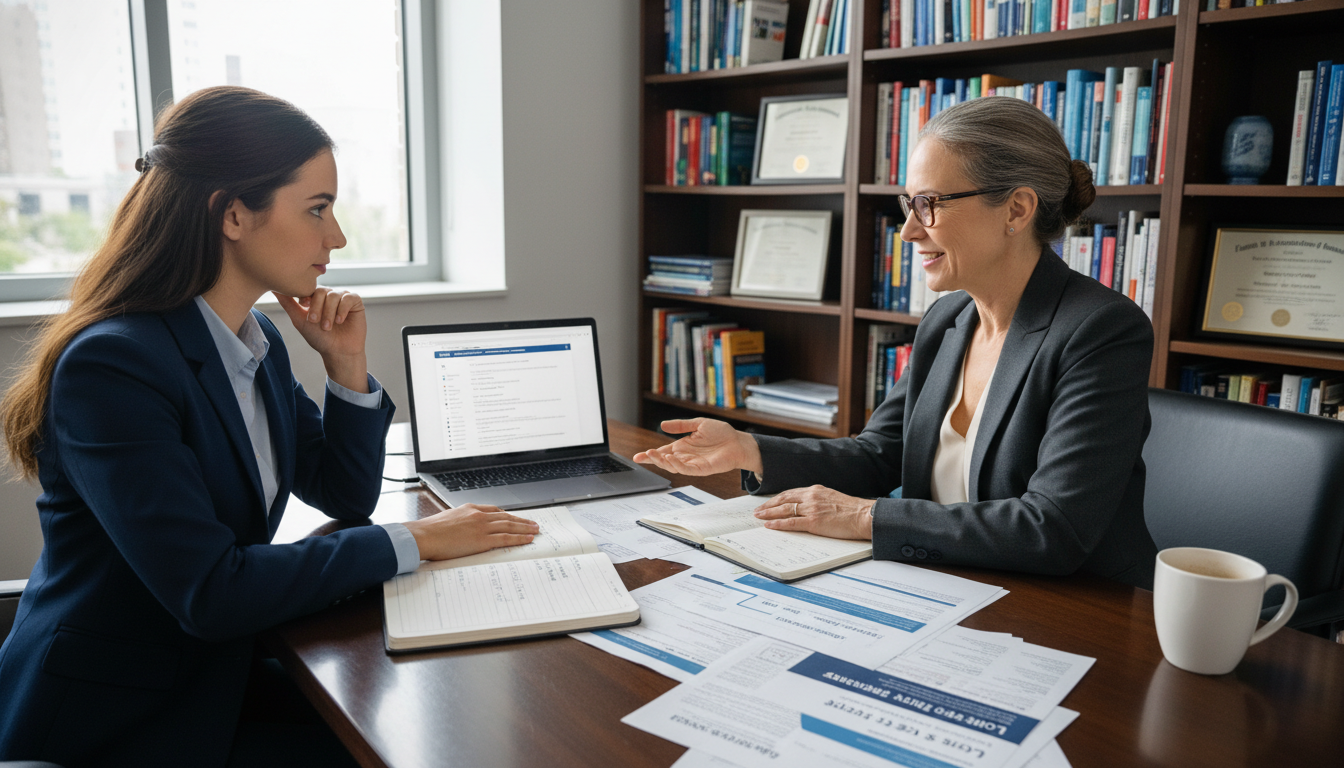 Residency candidate meeting with faculty mentor to discuss low Step score strategy - MD graduate residency for Low Step Score