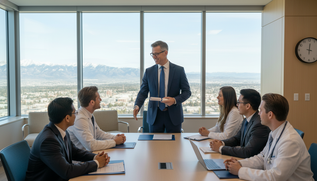 Resident physician interviewing at a Mountain West hospital Resident physician interviewing at a Mountain West hospital - MD graduate residency for Geographic Flexibility for MD Graduat