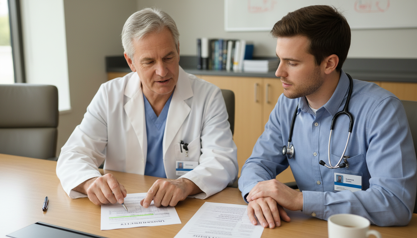 Mentor and MD graduate reviewing low Step score strategy - MD graduate residency for Low Step Score Strategies for MD Graduat