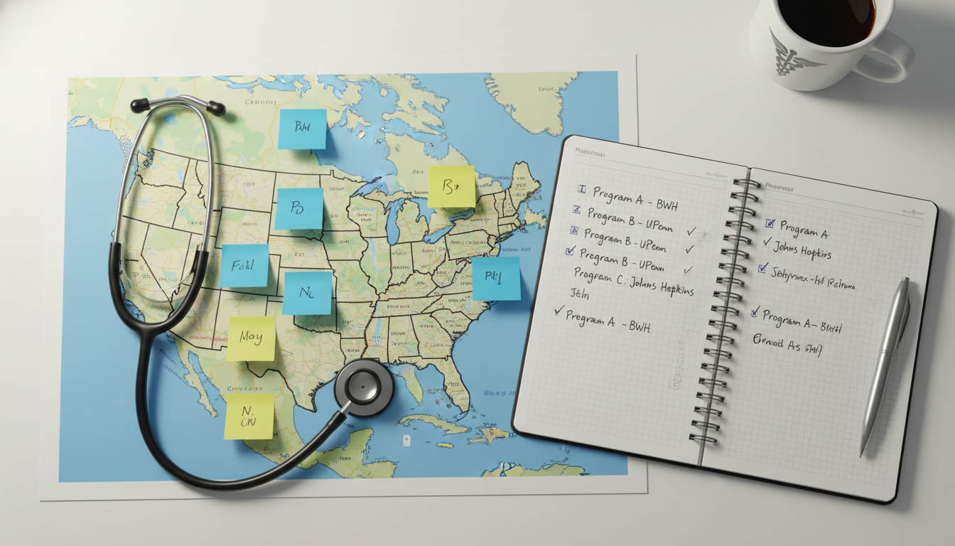 Map of Northeast residency programs being planned and organized - MD graduate residency for Low Step Score Strategies for MD
