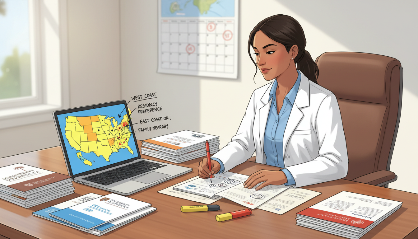 MD graduate reviewing residency program options across different US regions MD graduate reviewing residency program options across different US regions - MD graduate residency for Geographic Flexibilit
