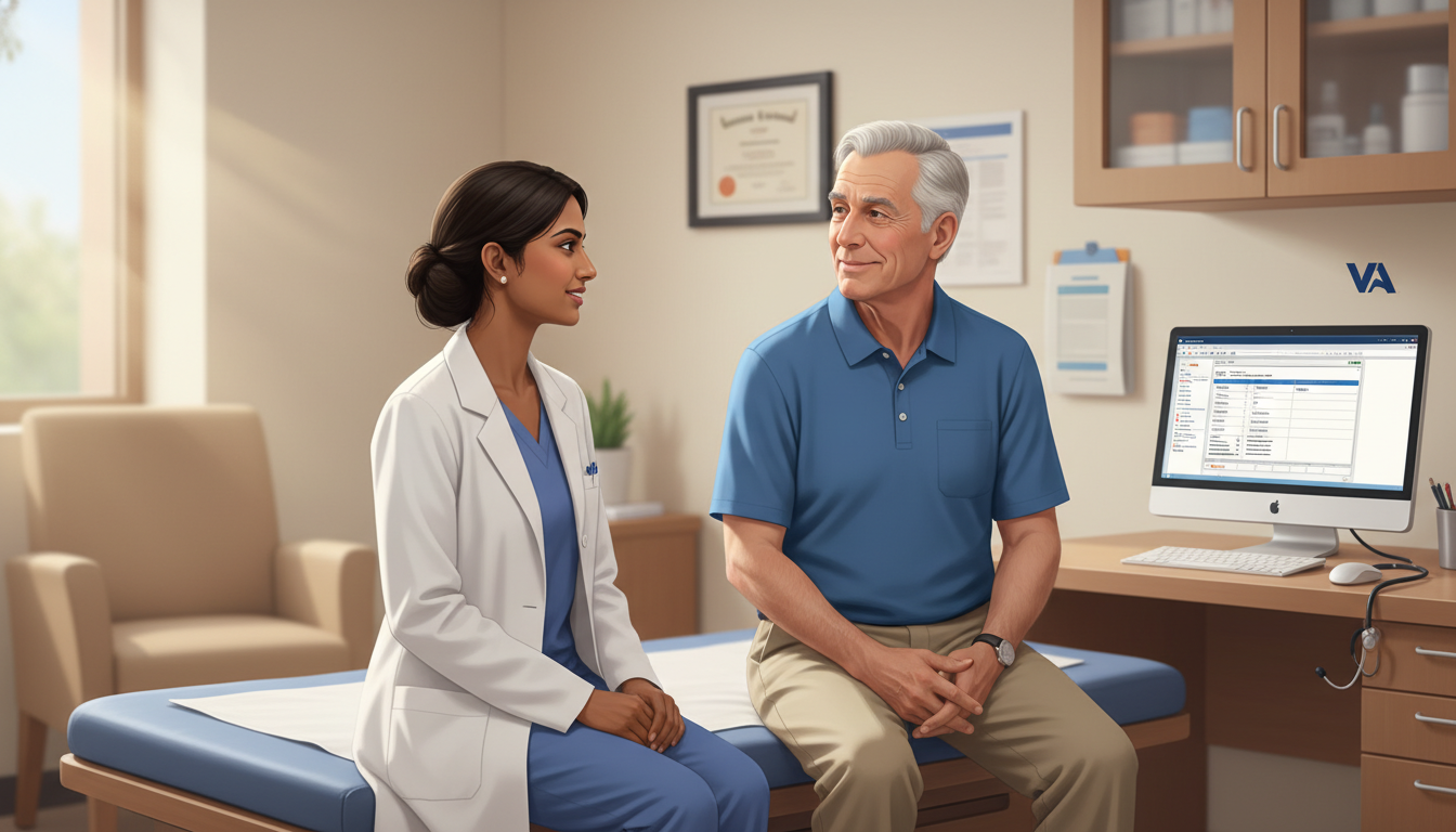 Resident working with veteran patient in VA hospital clinic - MD graduate residency for Low Step Score Strategies for MD Grad