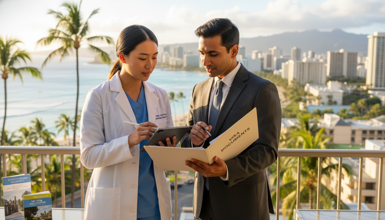 Resident physician in Hawaii consulting with immigration advisor Resident physician in Hawaii consulting with immigration advisor - non-US citizen IMG for Visa Navigation for Residency for N