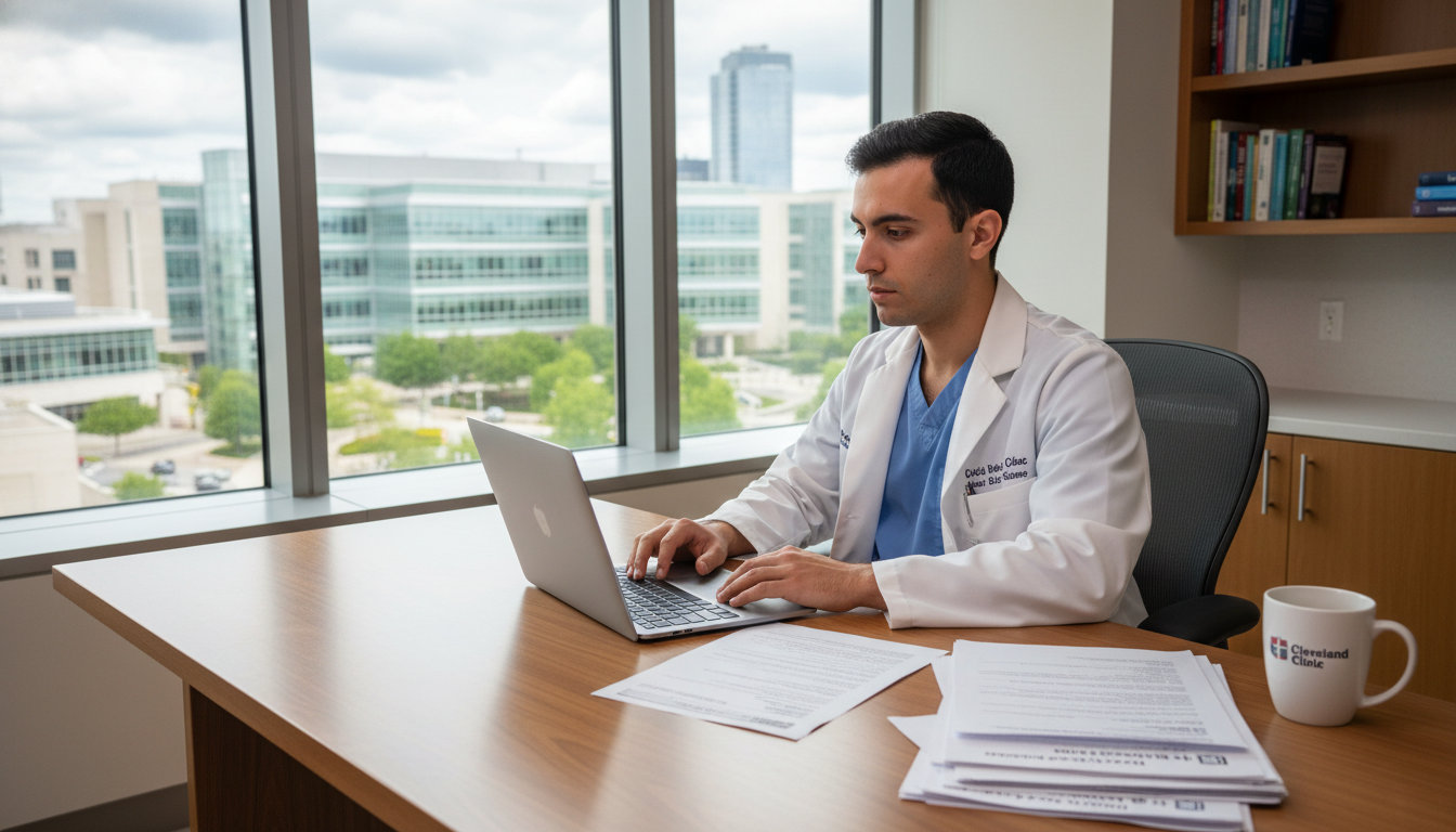 International medical graduate reviewing H-1B visa documents International medical graduate reviewing H-1B visa documents - non-US citizen IMG for H-1B Sponsorship Programs for Non-US Ci