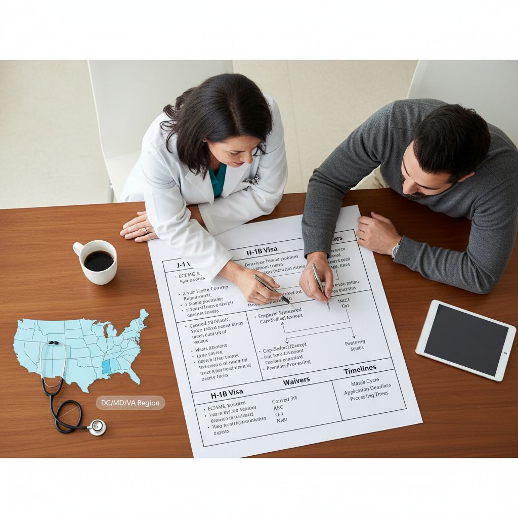 Flowchart of visa options for IMGs entering residency in DC Maryland Virginia region Flowchart of visa options for IMGs entering residency in DC Maryland Virginia region - non-US citizen IMG for Visa Navigation
