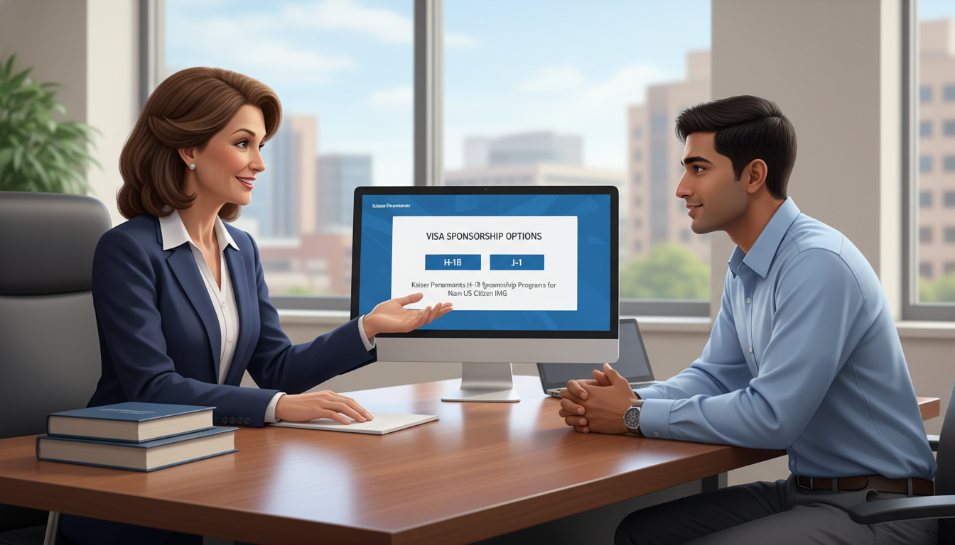Kaiser residency program director discussing H-1B visa options with a non-US IMG applicant Kaiser residency program director discussing H-1B visa options with a non-US IMG applicant - non-US citizen IMG for H-1B Spon