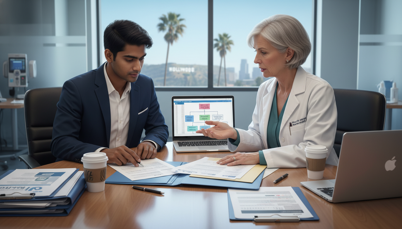 International medical graduate meeting with a mentor to plan a residency match strategy in Los Angeles - non-US citizen IMG f