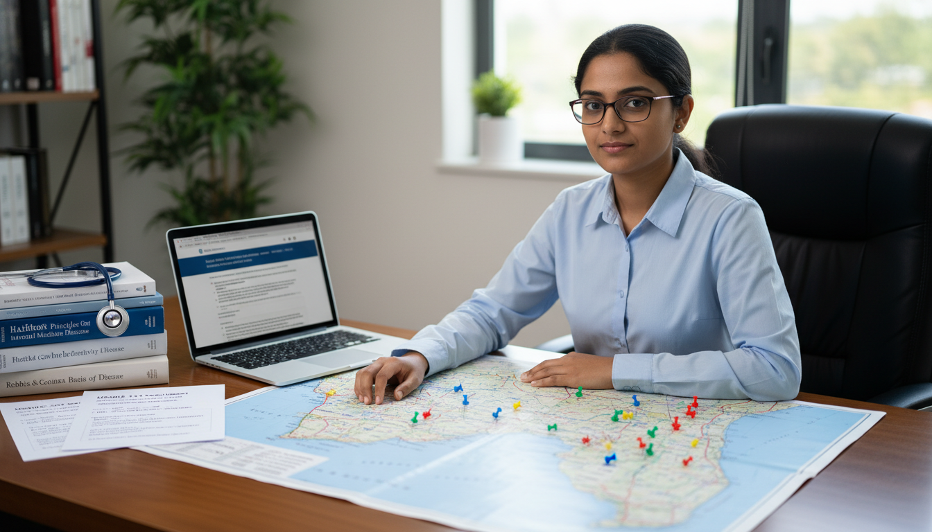 Residency applicant reviewing a map of Miami and South Florida programs - non-US citizen IMG for Geographic Flexibility for N