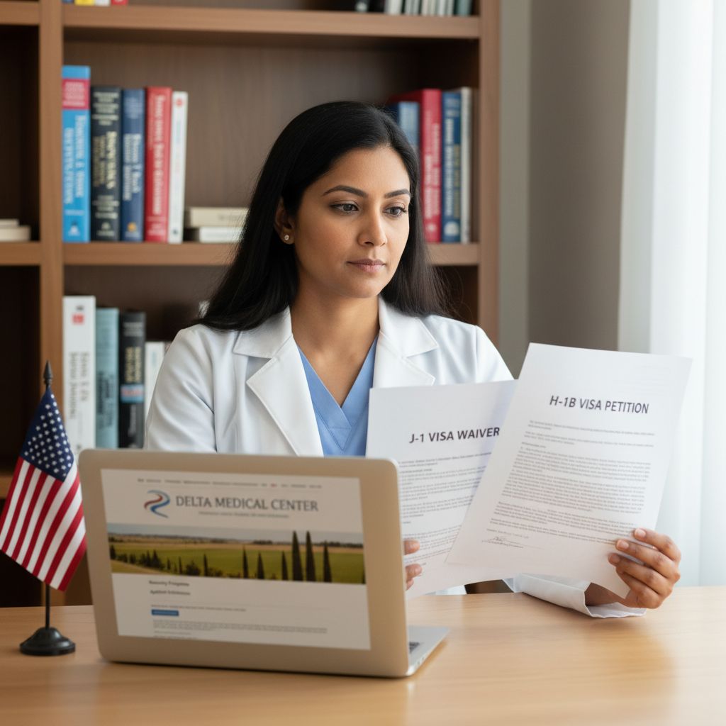 Physician comparing J-1 vs H-1B visa options for residency - non-US citizen IMG for Visa Navigation for Residency for Non-US