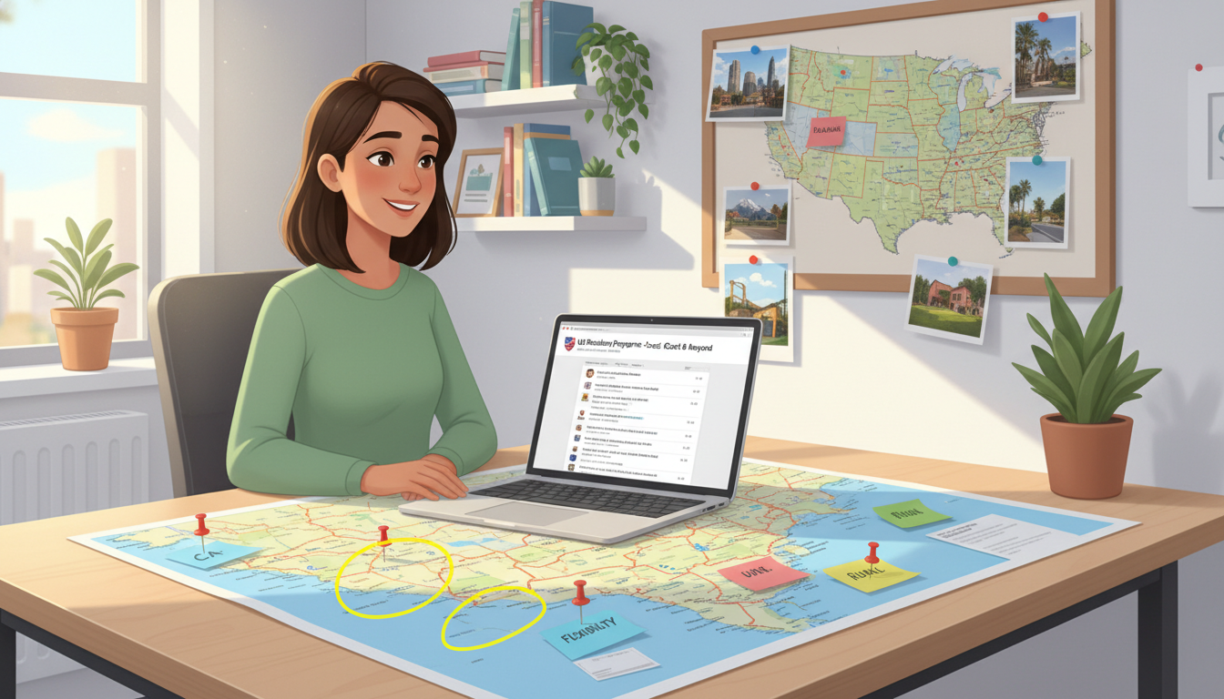 Non-US citizen IMG mapping out Pacific Coast and US residency locations Non-US citizen IMG mapping out Pacific Coast and US residency locations - non-US citizen IMG for Geographic Flexibility for N