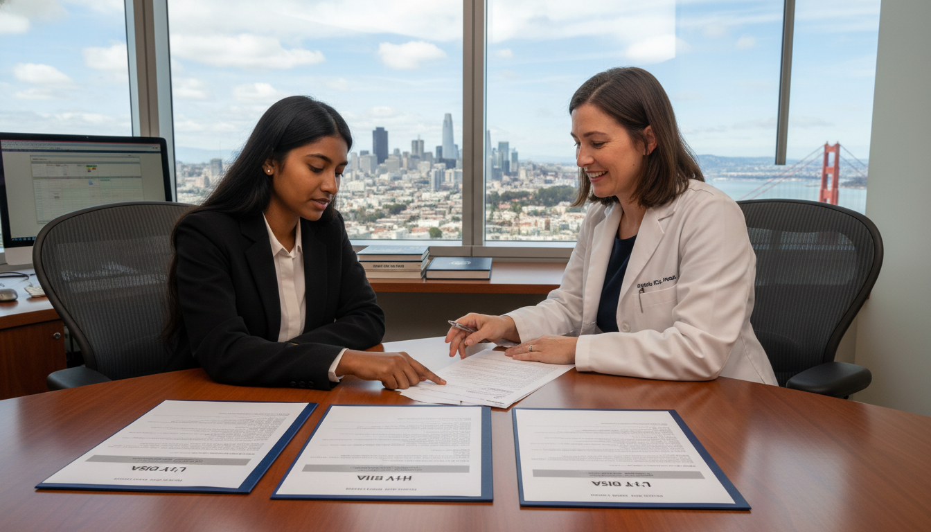 Immigration options discussion between IMG and residency program coordinator Immigration options discussion between IMG and residency program coordinator - non-US citizen IMG for Visa Navigation for Res