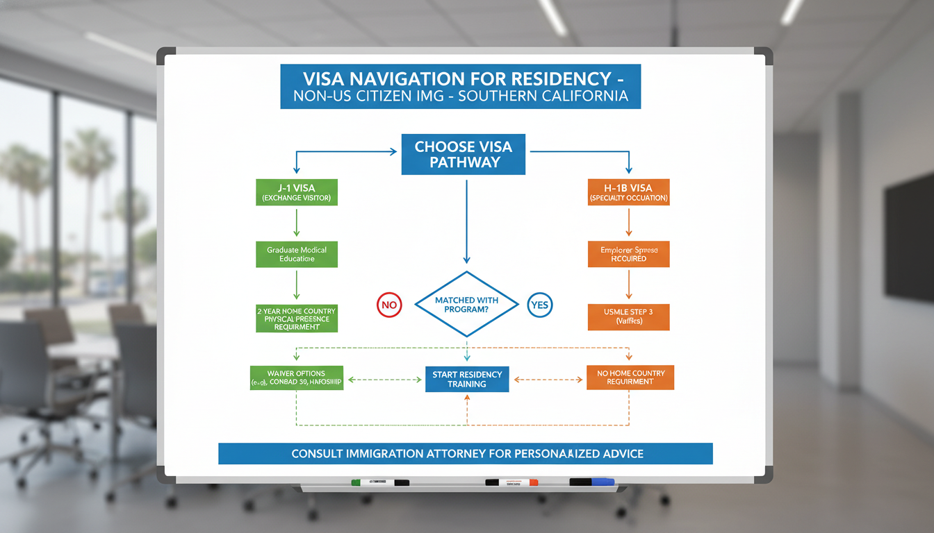 Flowchart of residency visa decision-making for international medical graduates Flowchart of residency visa decision-making for international medical graduates - non-US citizen IMG for Visa Navigation for