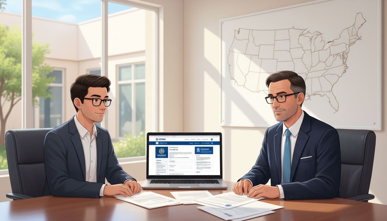 Residency program director in the US South discussing visa options with an international medical graduate - non-US citizen IM