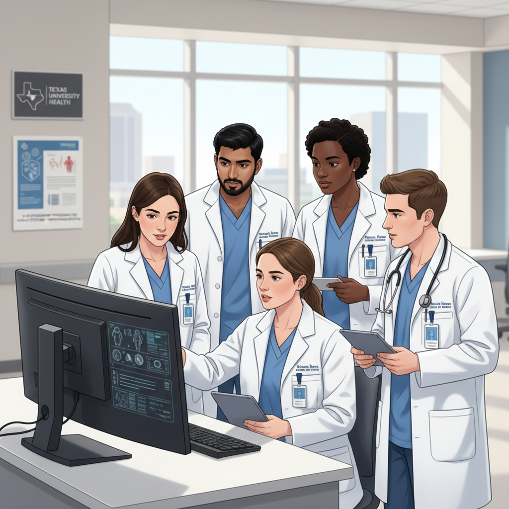 Medical residents reviewing charts in a Texas academic hospital Medical residents reviewing charts in a Texas academic hospital - non-US citizen IMG for H-1B Sponsorship Programs for Non-US