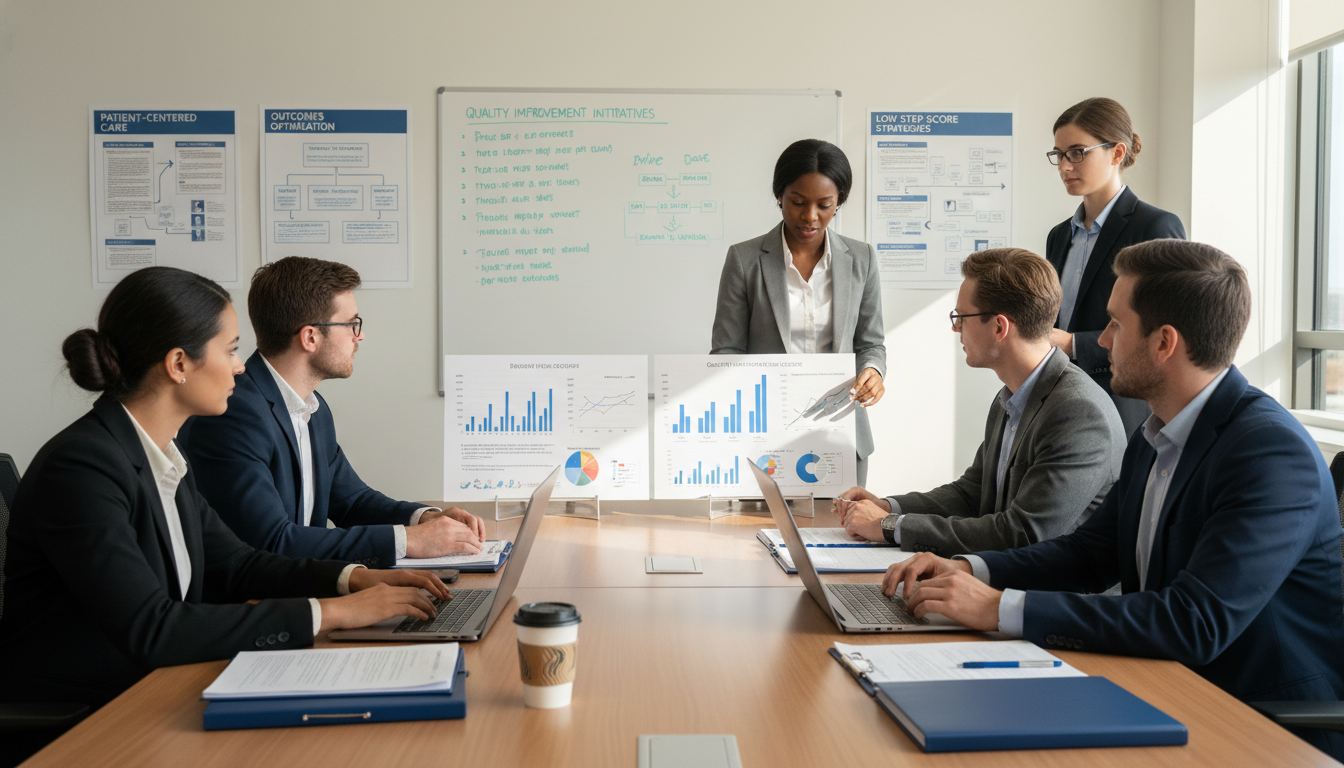 US citizen IMG participating in quality improvement meeting at community hospital - US citizen IMG for Low Step Score Strateg