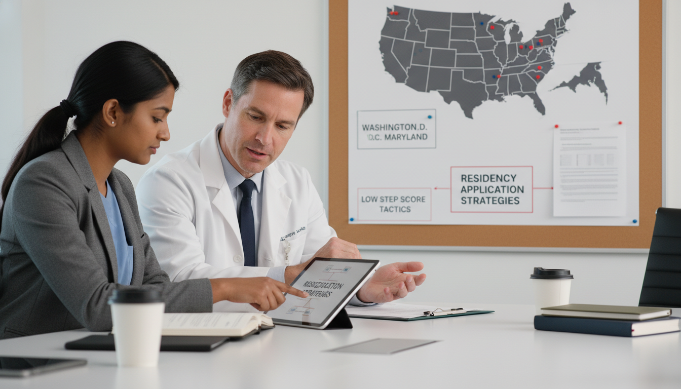 US citizen IMG meeting with mentor about residency plan - US citizen IMG for Low Step Score Strategies for US Citizen IMG in
