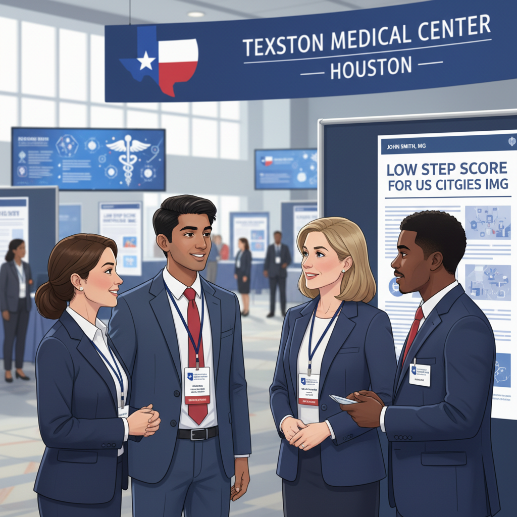 US citizen IMG networking at a Houston medical conference - US citizen IMG for Low Step Score Strategies for US Citizen IMG i