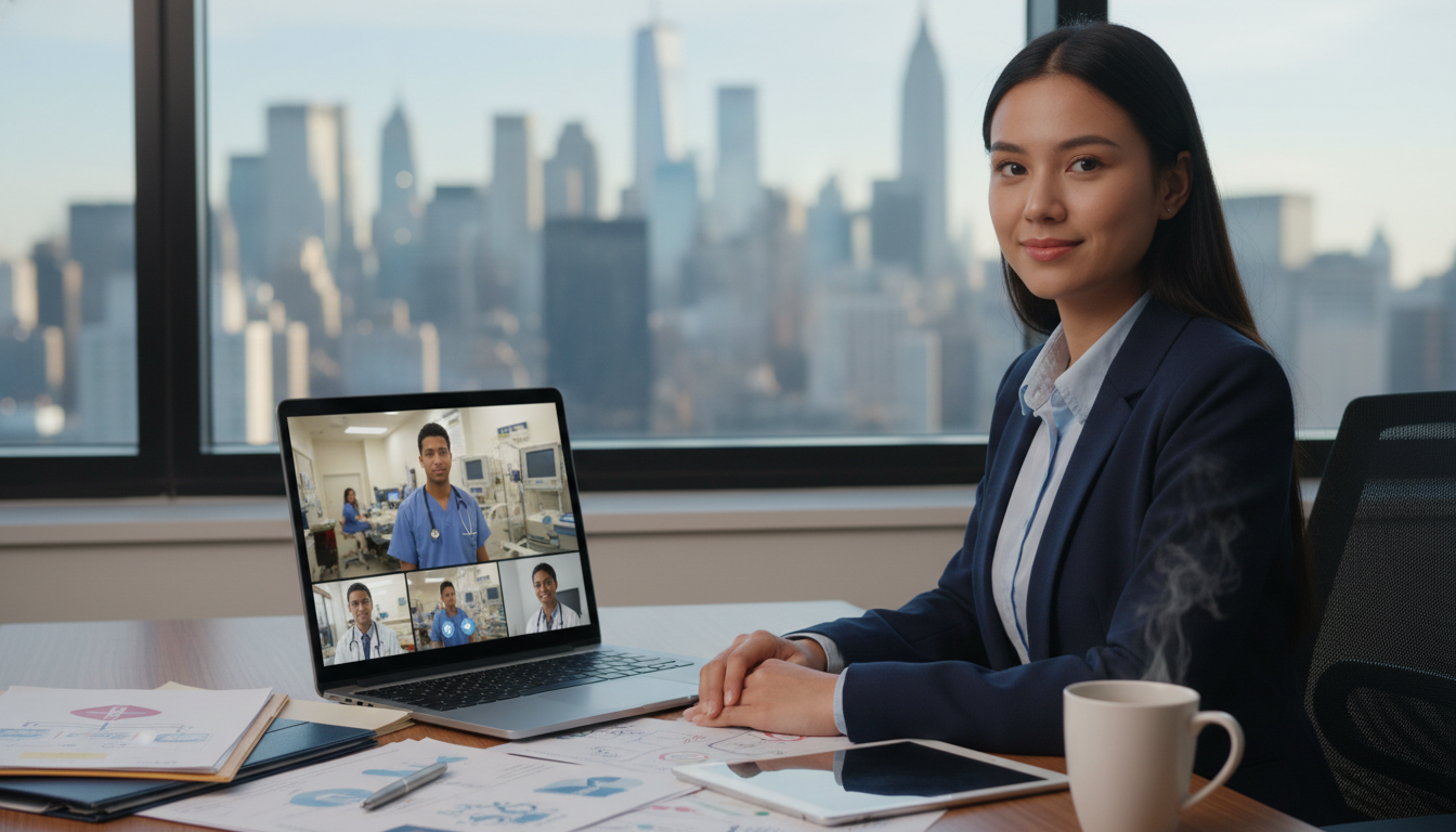 US citizen IMG on a video call interview with a New York City residency program US citizen IMG on a video call interview with a New York City residency program - US citizen IMG for Geographic Flexibility f