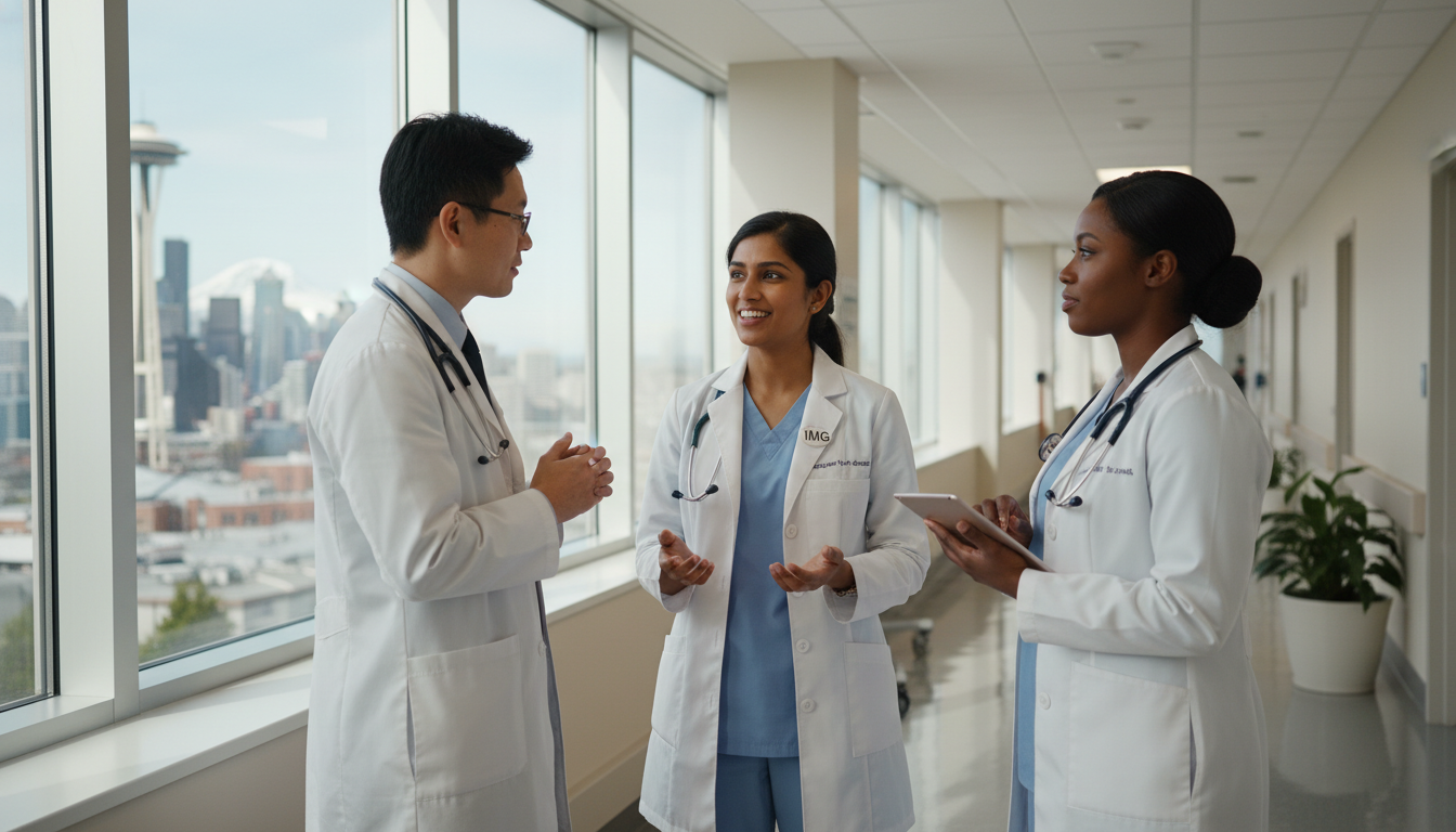 US citizen IMG networking with Seattle physicians during a clinical rotation - US citizen IMG for Low Step Score Strategies f