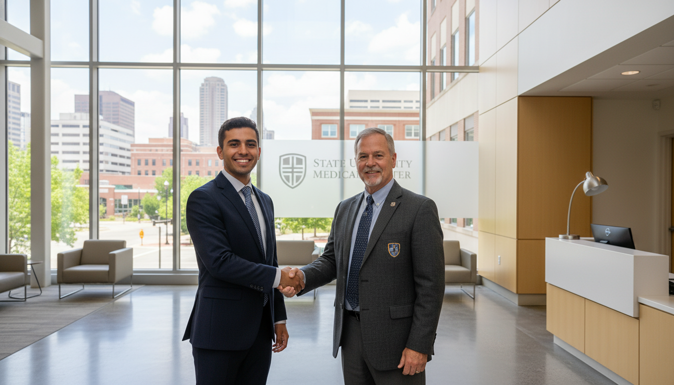 Residency applicant interviewing at a state university hospital in a mid-sized US city Residency applicant interviewing at a state university hospital in a mid-sized US city - US citizen IMG for Geographic Flexib