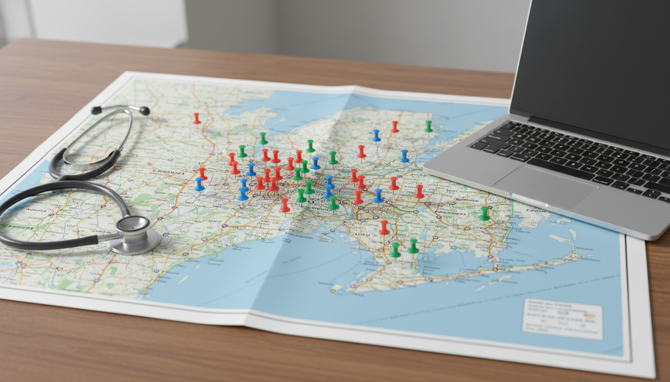 Map of Tri-State residency regions for US citizen IMGs Map of Tri-State residency regions for US citizen IMGs - US citizen IMG for Geographic Flexibility for US Citizen IMG in Tri-