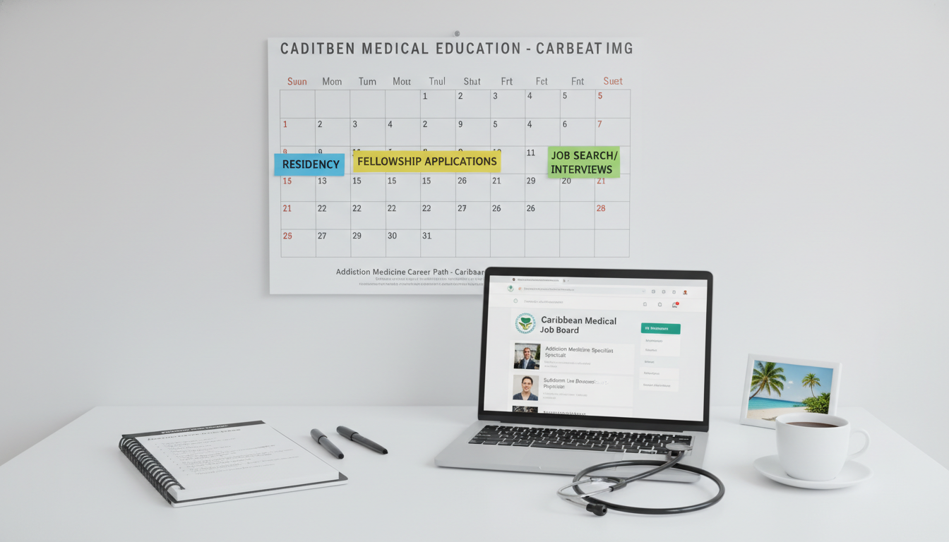 Timeline planning for addiction medicine fellowship and attending job search Timeline planning for addiction medicine fellowship and attending job search - Caribbean medical school residency for Job Sea
